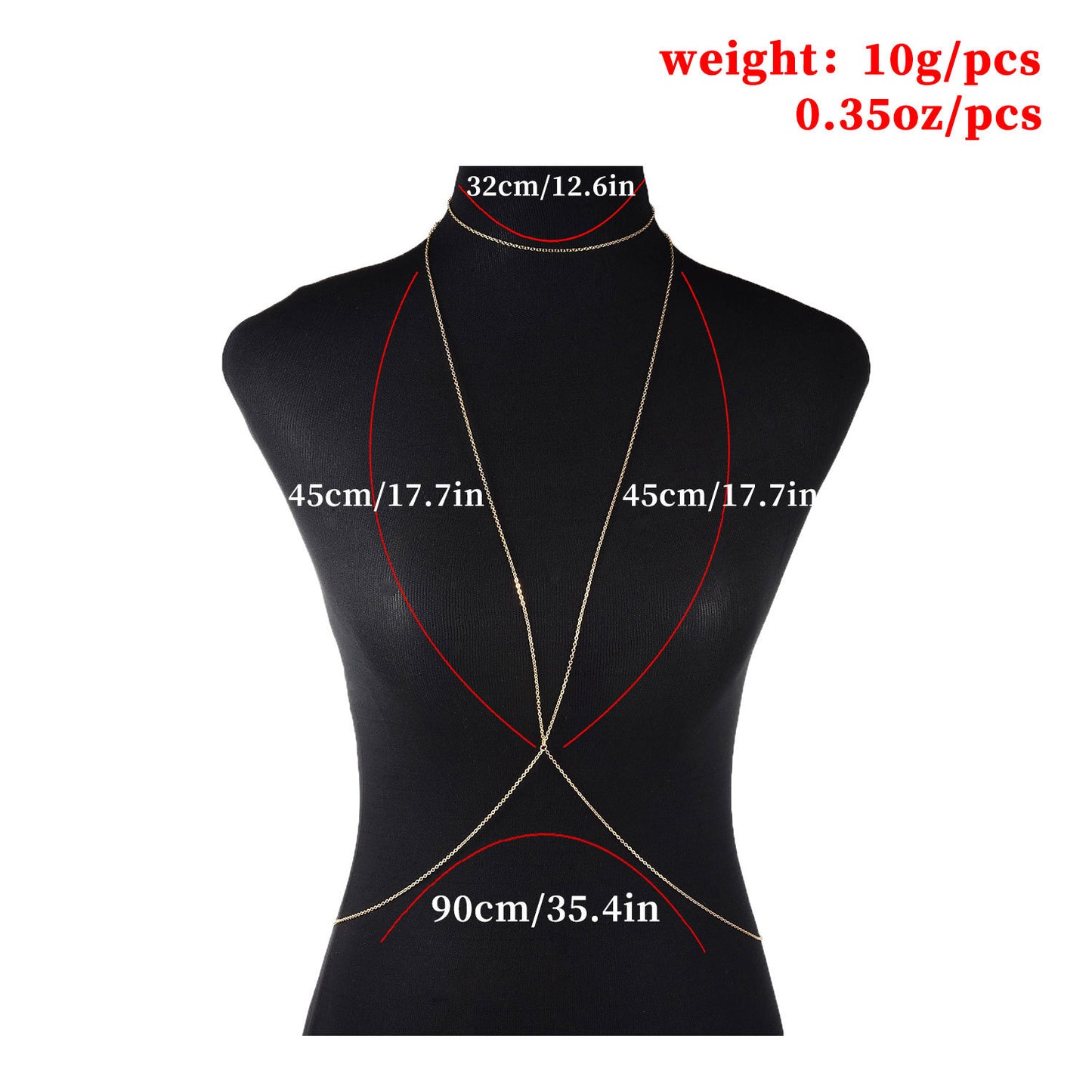 Minimalist Fashion Alloy Geometric Cross Chain Body Chain for Women
