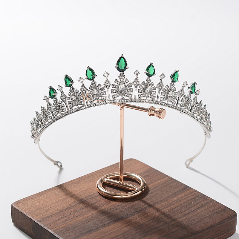 Elegant Cubic Zirconia Inlaid Alloy Geometric Headband for Women Wedding Bridal Hair Accessory