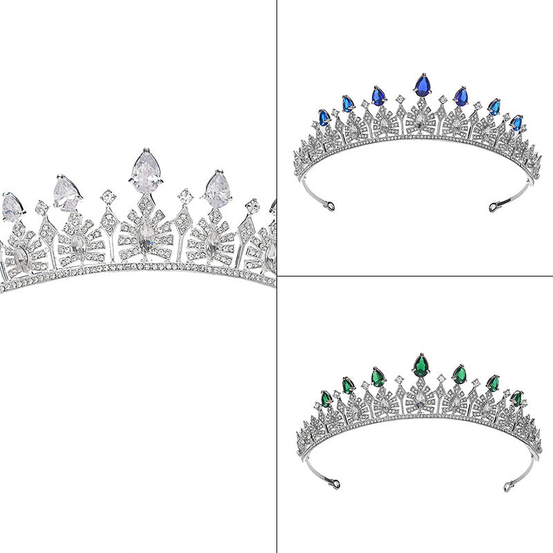 Elegant Cubic Zirconia Inlaid Alloy Geometric Headband for Women Wedding Bridal Hair Accessory