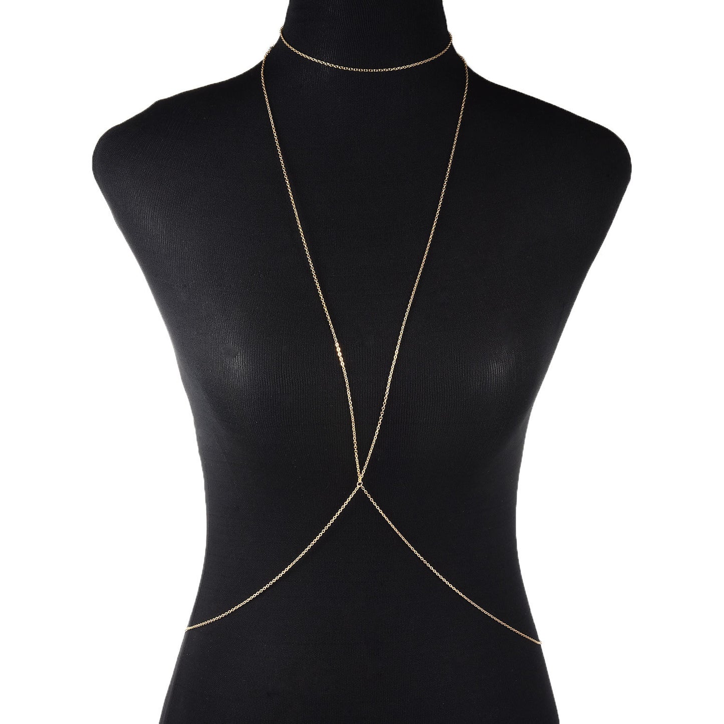 Minimalist Fashion Alloy Geometric Cross Chain Body Chain for Women