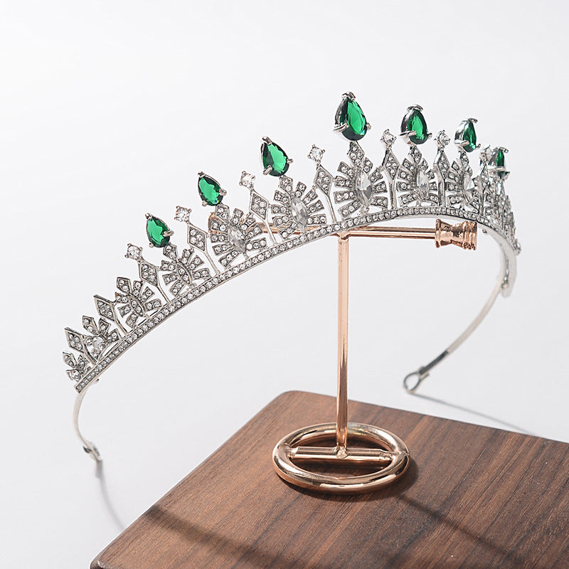 Elegant Cubic Zirconia Inlaid Alloy Geometric Headband for Women Wedding Bridal Hair Accessory