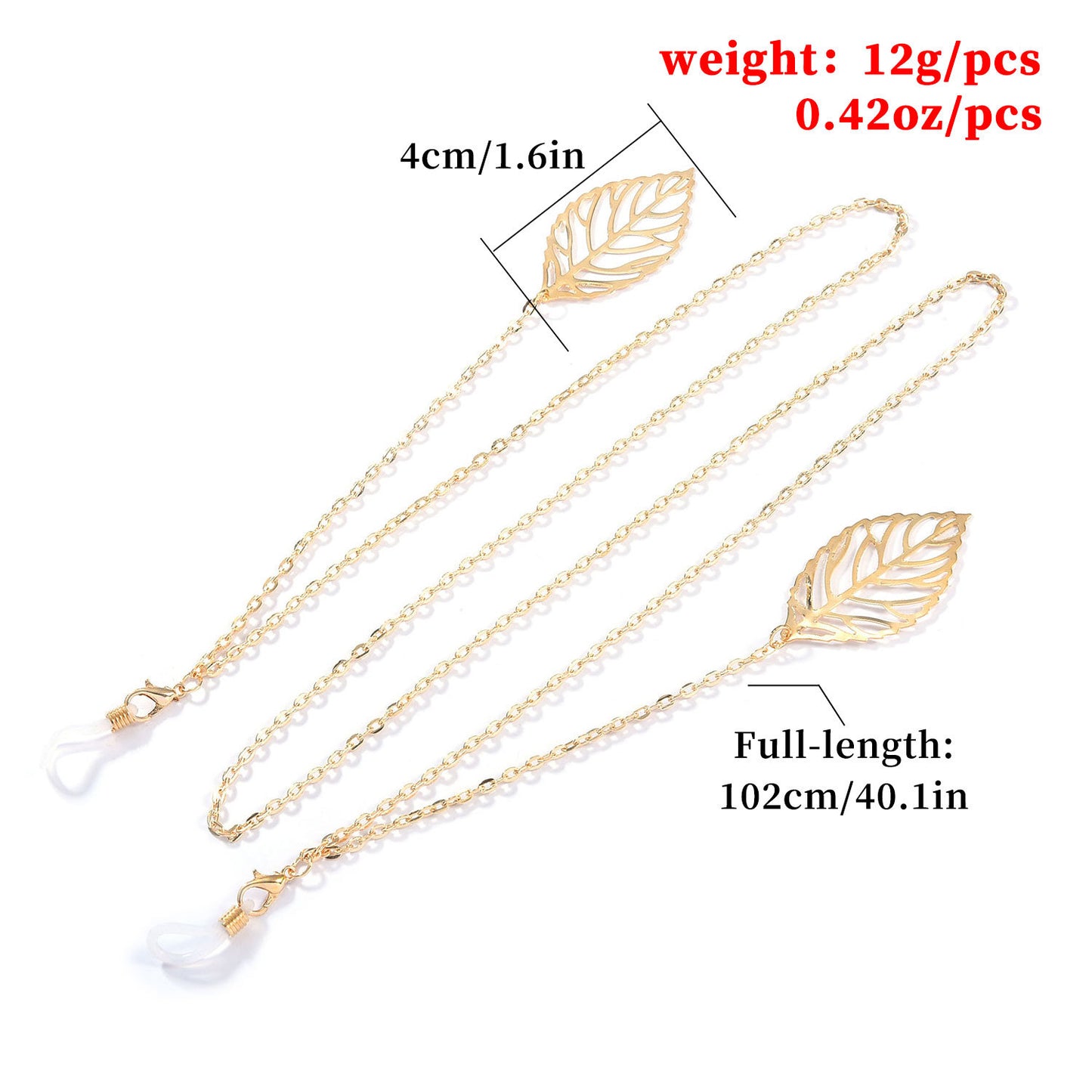 Elegant Leaf and Mask Pendant Alloy Eyeglass Chain for Women