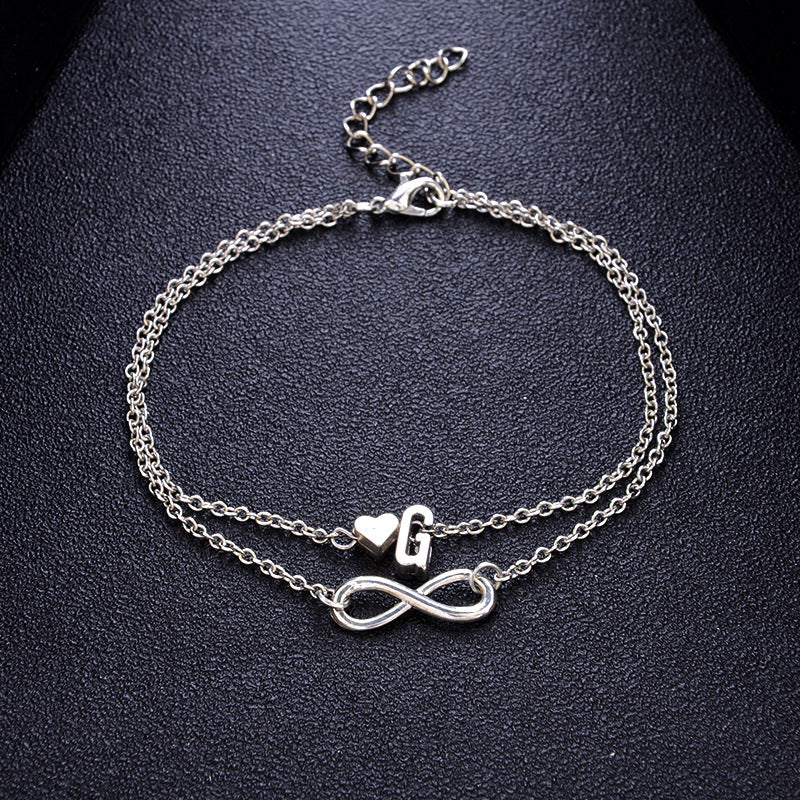 Heart-Shaped Alloy Anklet for Women European Style Fashion Jewelry
