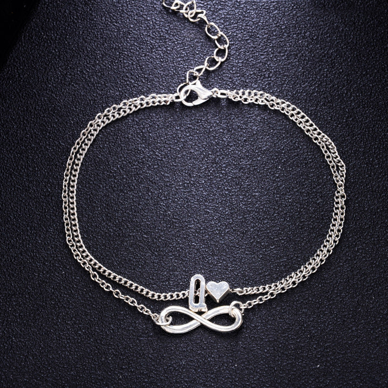 Heart-Shaped Alloy Anklet for Women European Style Fashion Jewelry