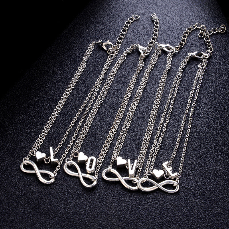 Heart-Shaped Alloy Anklet for Women European Style Fashion Jewelry