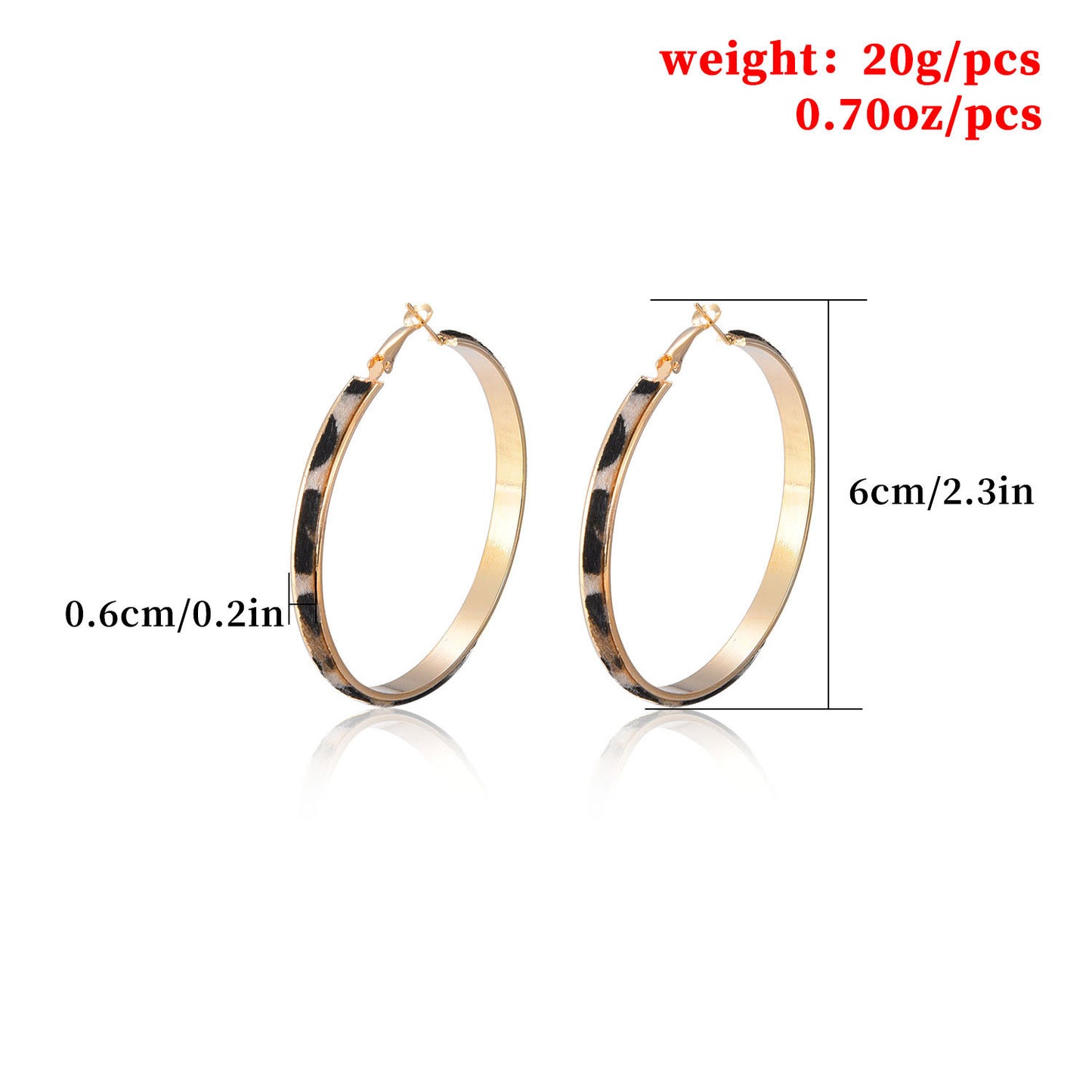 Bohemian Leopard Print Geometric Round Earrings for Women Plated Alloy