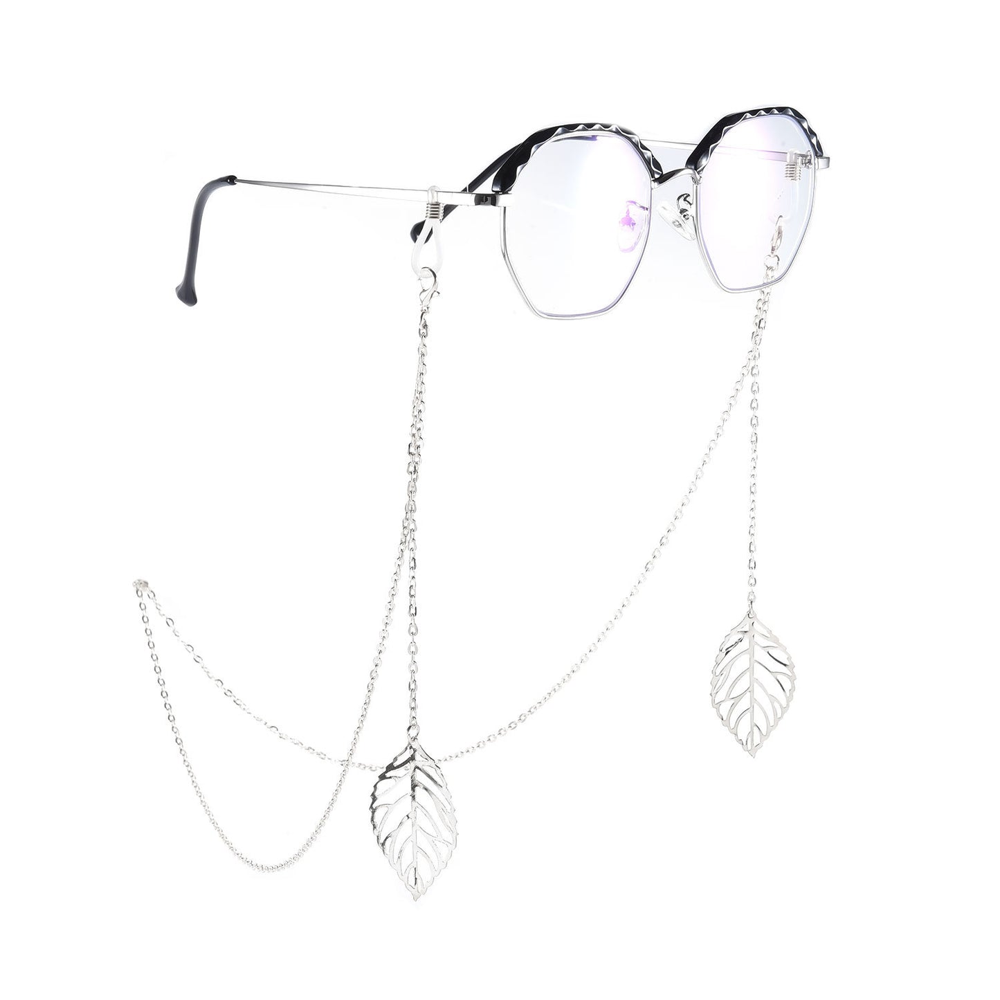 Elegant Leaf and Mask Pendant Alloy Eyeglass Chain for Women