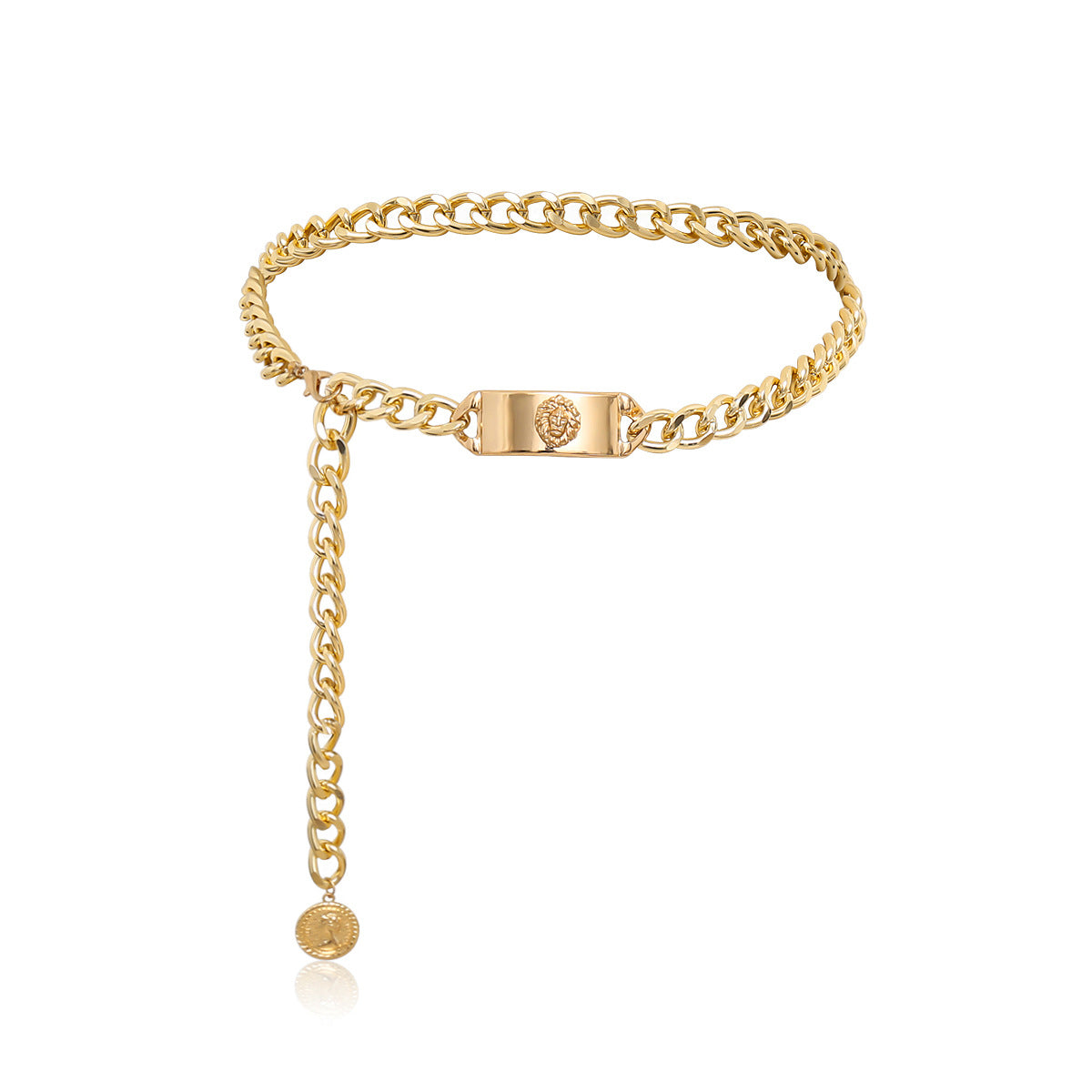 Vintage Punk Geometric Tassel Metal Body Chain Waist Chain for Women