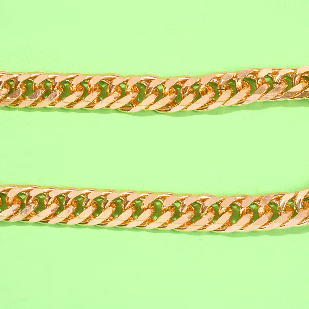 Collar de aro retorcido de metal de estilo europeo grande, gargantilla gruesa corta