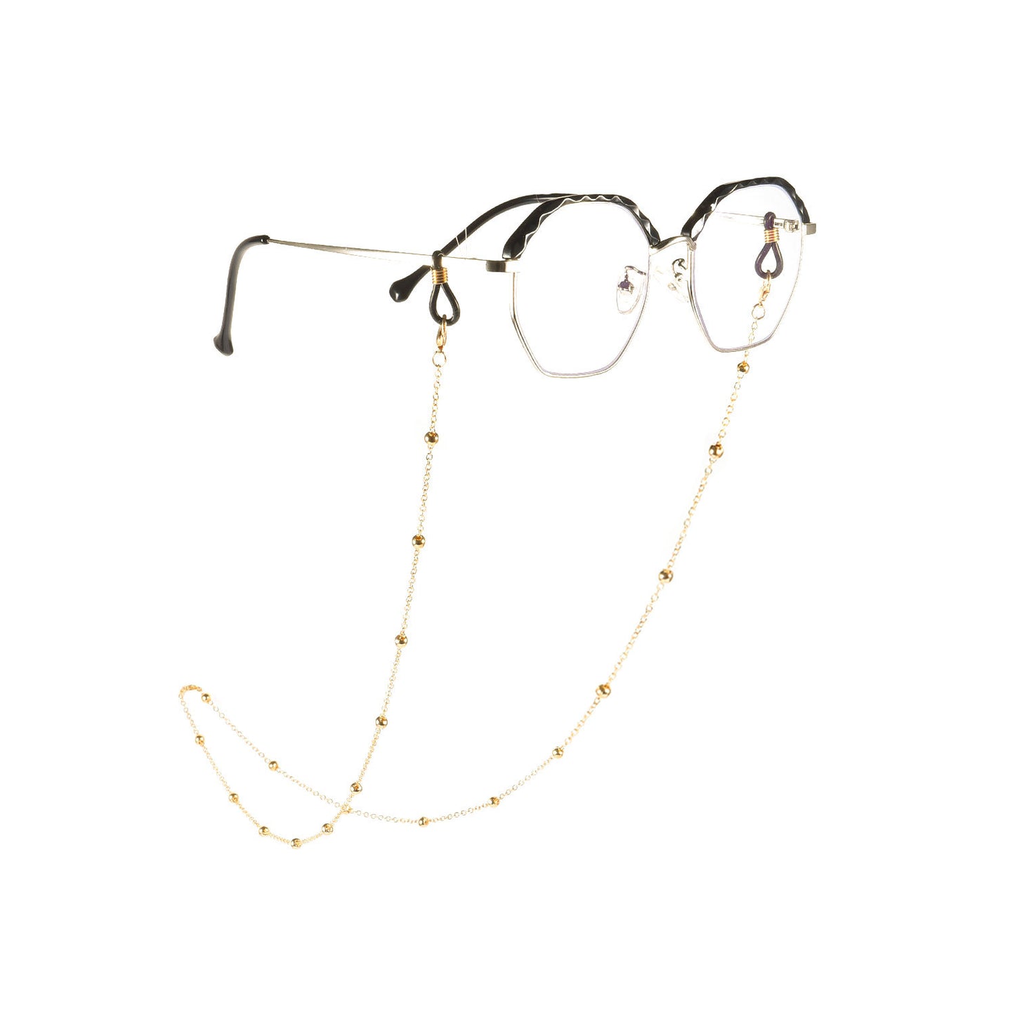 Round Bead Ball Chain Alloy Eyewear Mask Chain for Women
