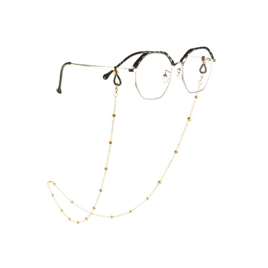 Round Bead Ball Chain Alloy Eyewear Mask Chain for Women
