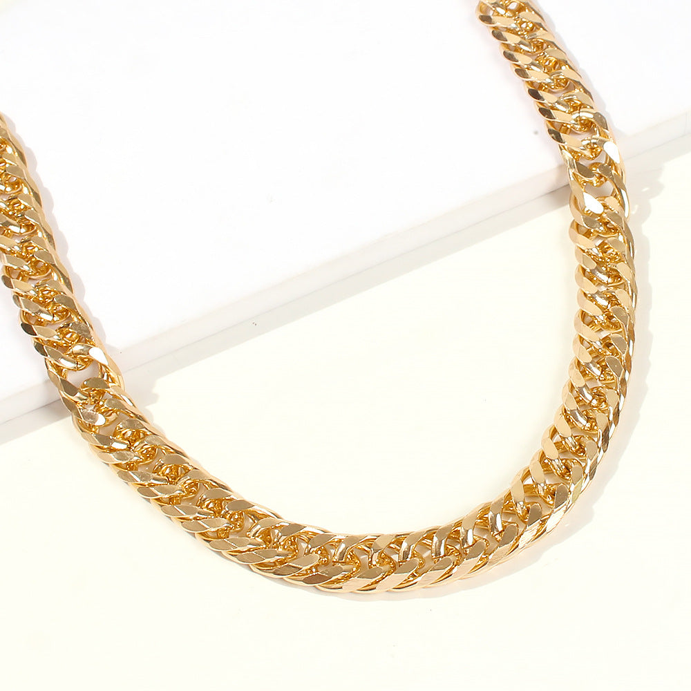Collar de aro retorcido de metal de estilo europeo grande, gargantilla gruesa corta