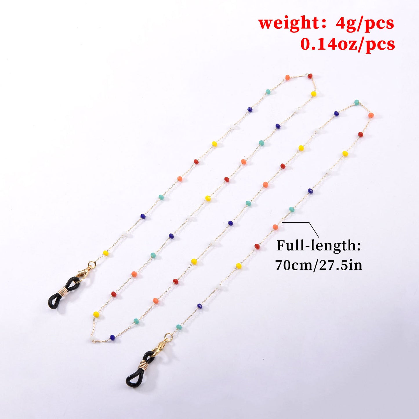 Minimalist Sweet Solid Color Alloy Ball Chain Glasses Chain for Women