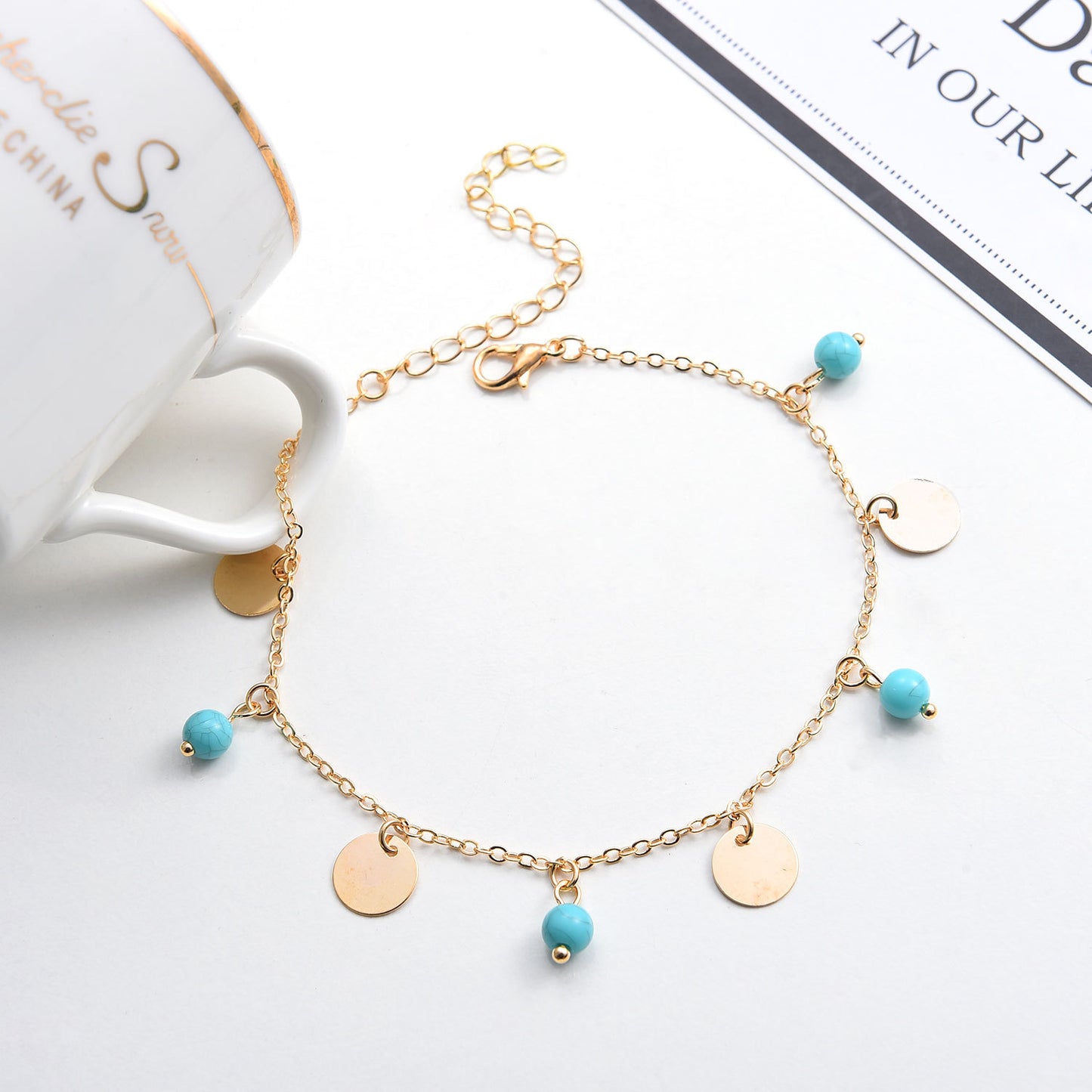 Minimalist Alloy Geometric Anklet for Women