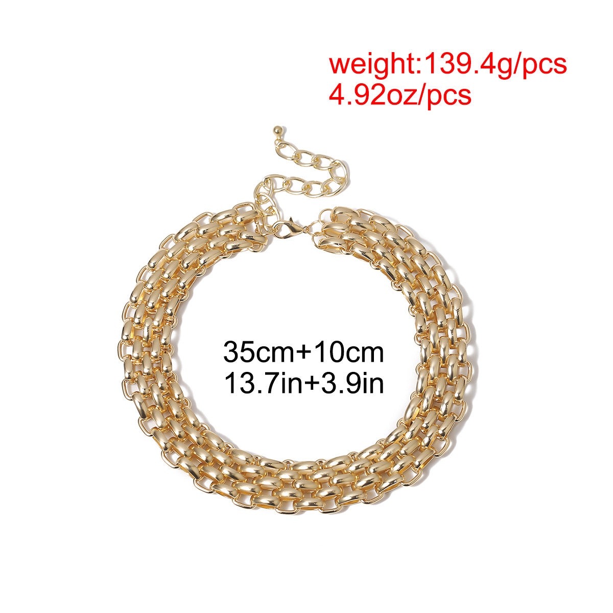Collana con Pendente a Croce Geometrica Audace da Donna - Gioielli Statement con Catena Larga a Maglie in Ferro Galvanizzato