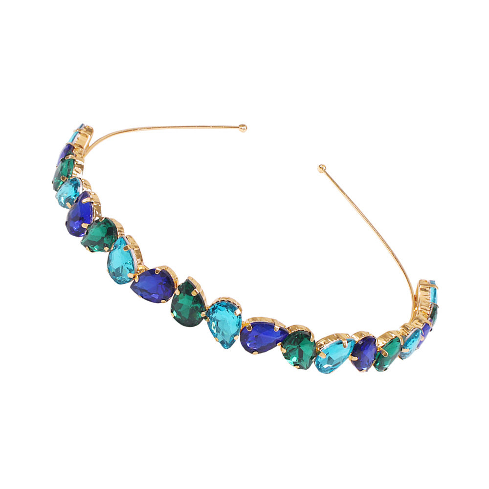 Elegante pinza de pelo minimalista de aleación con incrustaciones de diamantes de imitación y diseño geométrico para mujer
