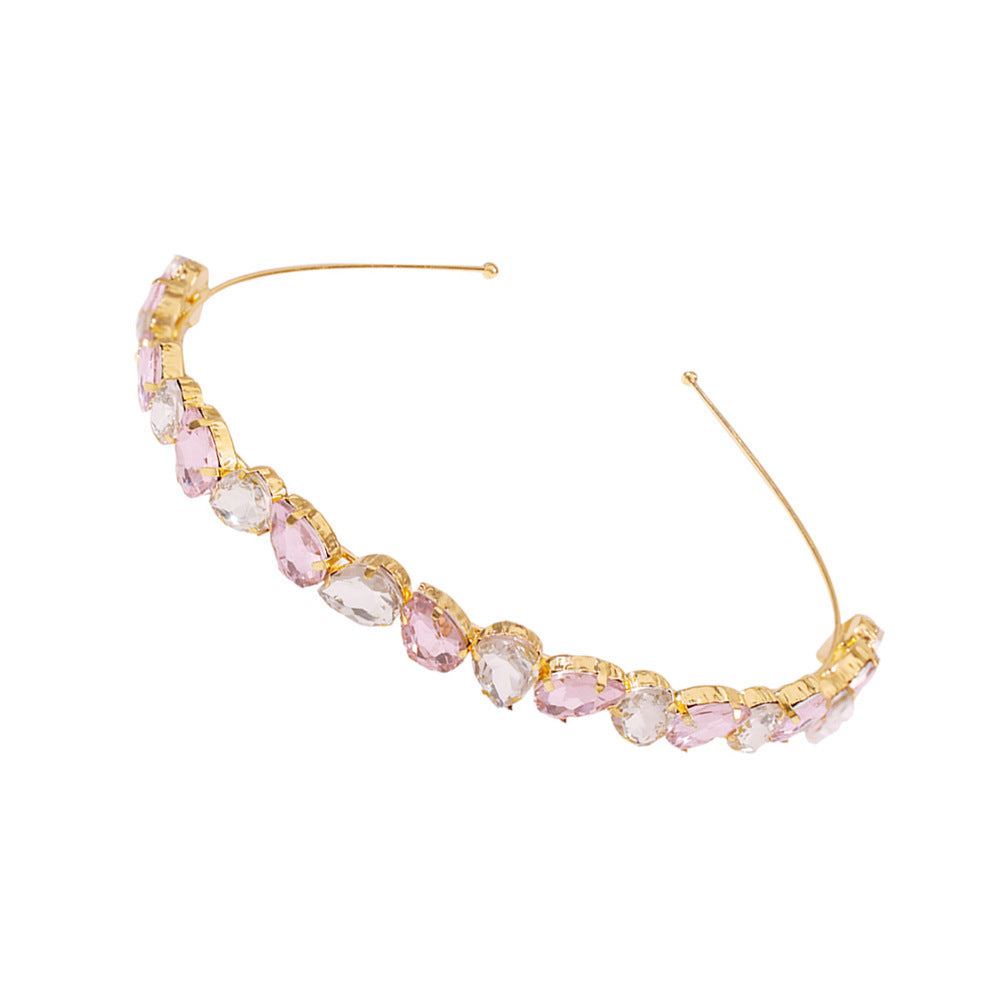 Elegante pinza de pelo minimalista de aleación con incrustaciones de diamantes de imitación y diseño geométrico para mujer