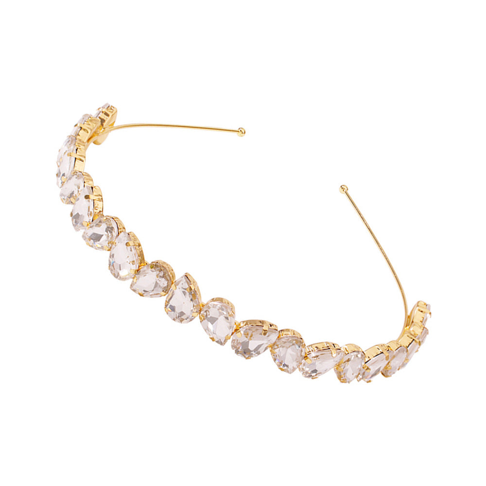 Elegante pinza de pelo minimalista de aleación con incrustaciones de diamantes de imitación y diseño geométrico para mujer