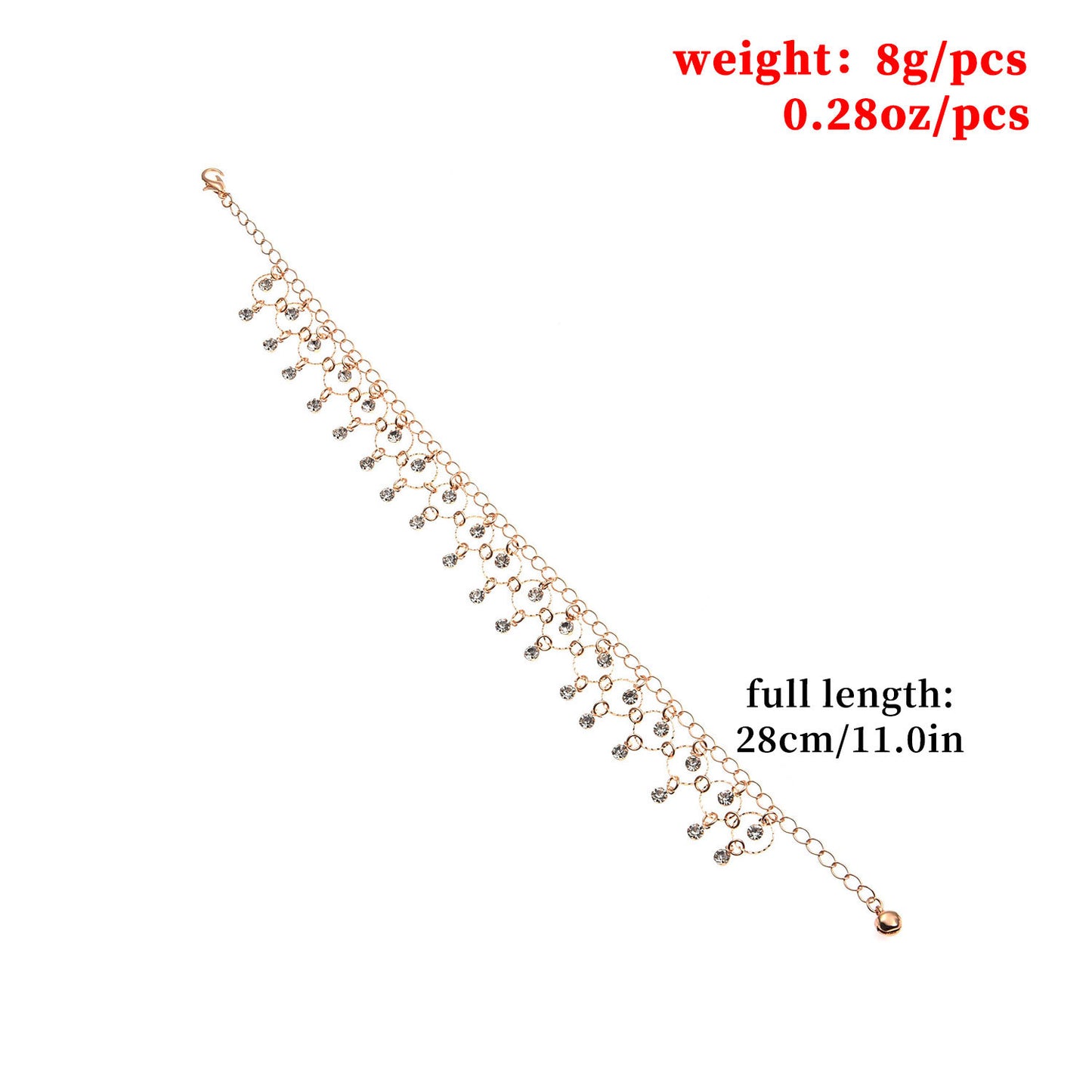 Dance Rhinestone Circular Pendant Anklet for Women Geometric Minimalist Alloy Anklet for Beach or Vacation