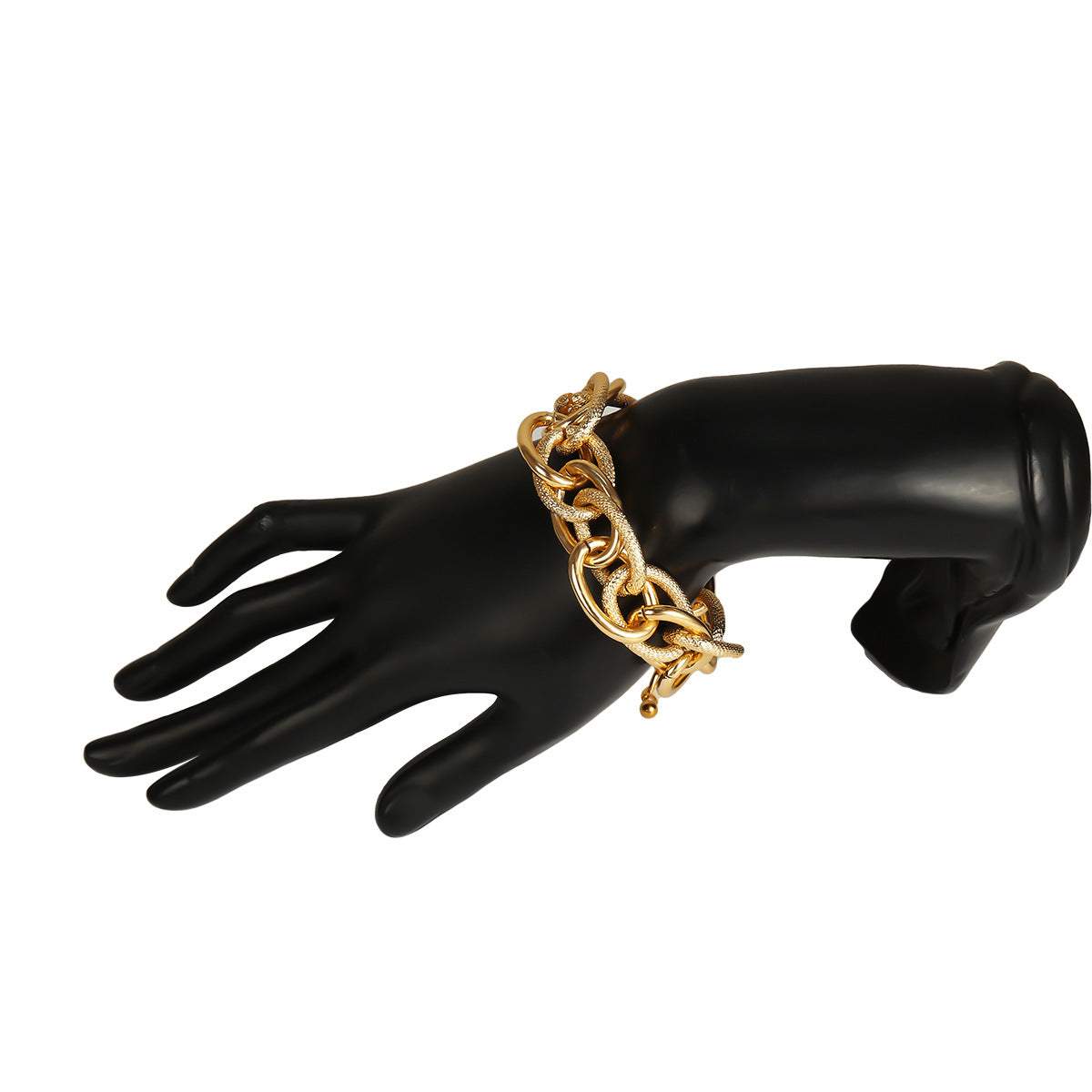 Punk Minimalist Plated Alloy Star Link Chain Bracelet for Women