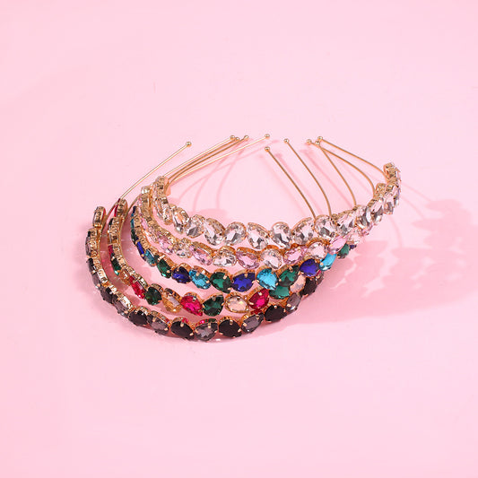 Elegant Minimalist Alloy Hair Clip with Rhinestone Inlay Geometric Design for Women