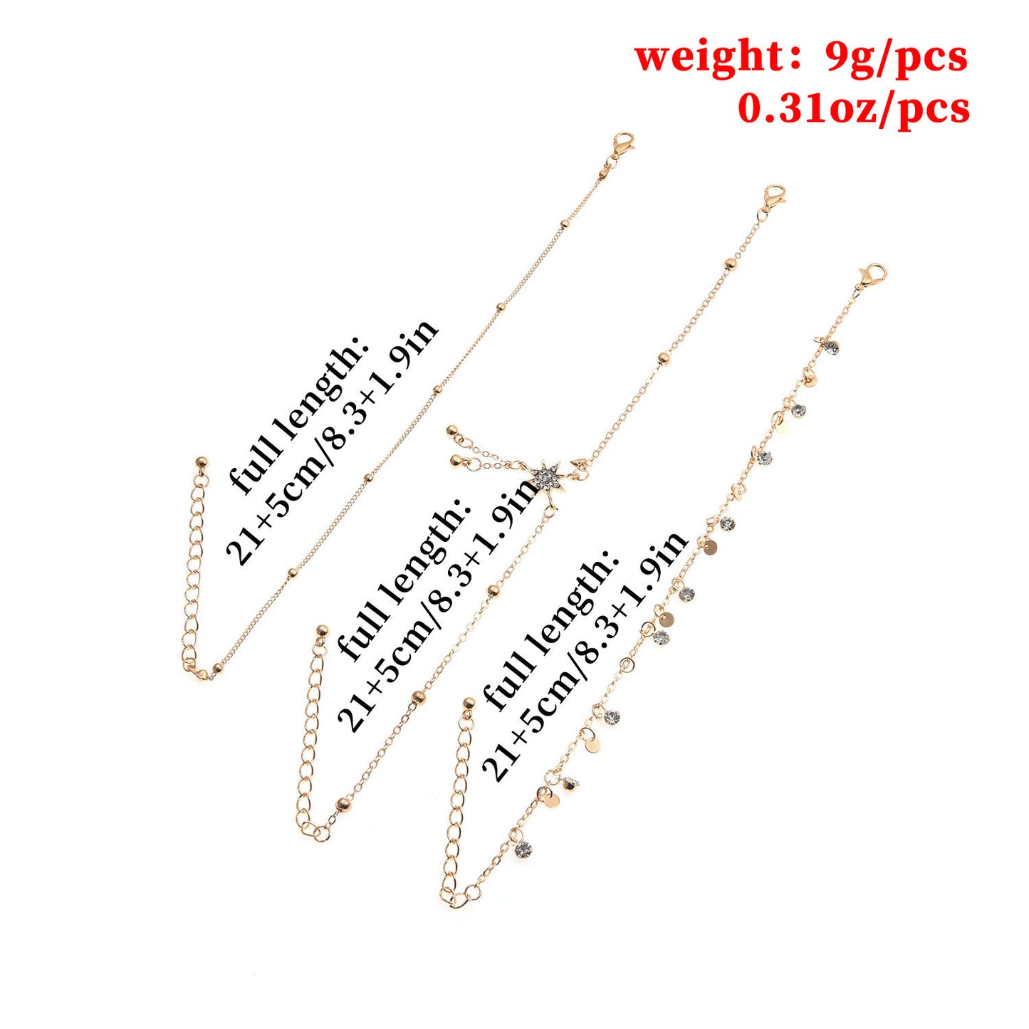 Multi-Layer Star Alloy Anklet for Women Handmade Bohemian-Style Summer Beach Foot Jewelry