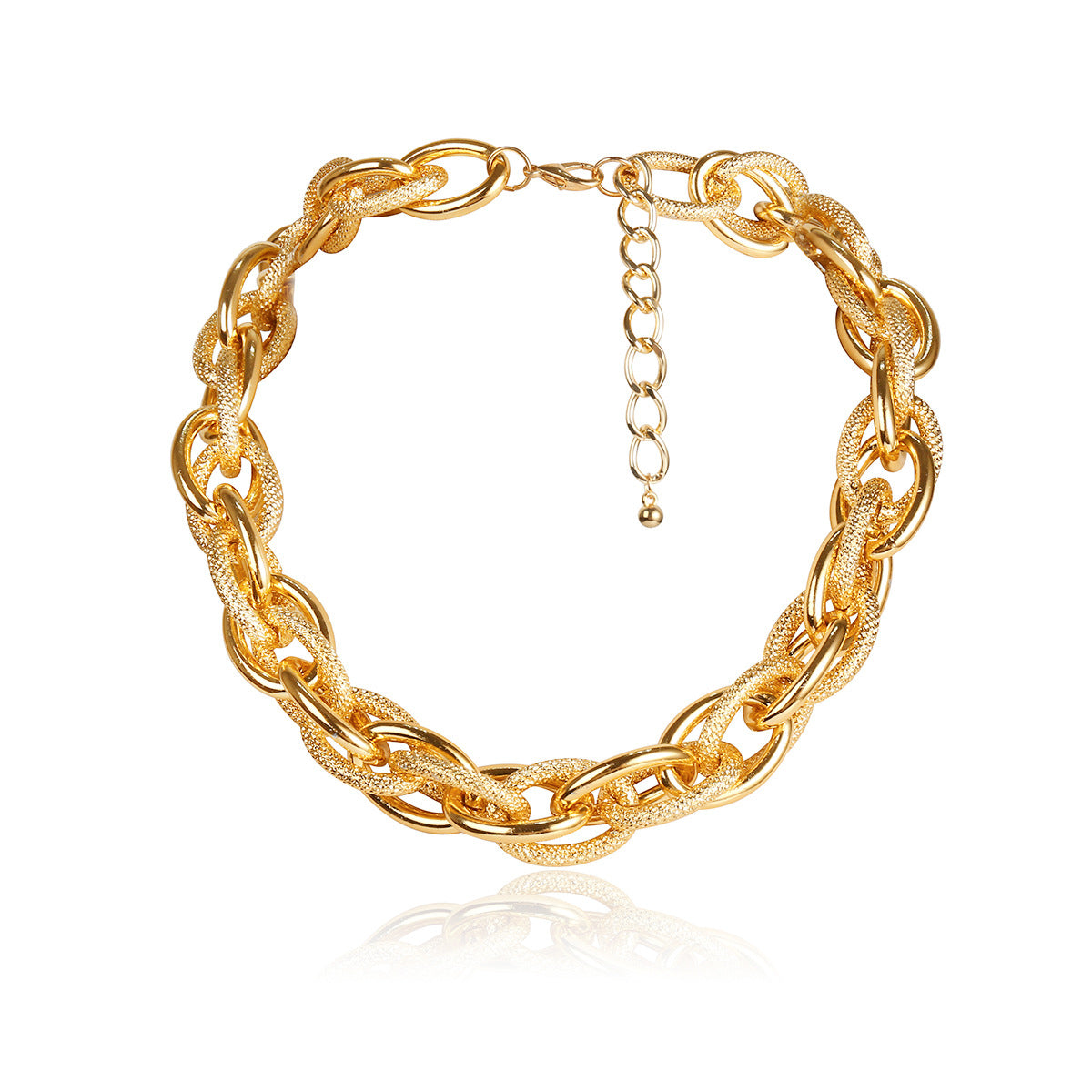Vintage Minimalist Geometric Twisted Plate Chain Necklace for Women
