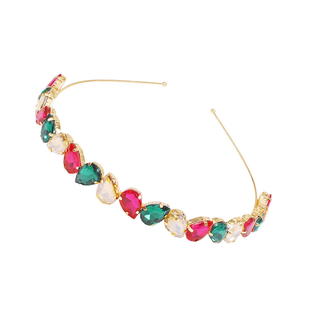 Elegante pinza de pelo minimalista de aleación con incrustaciones de diamantes de imitación y diseño geométrico para mujer