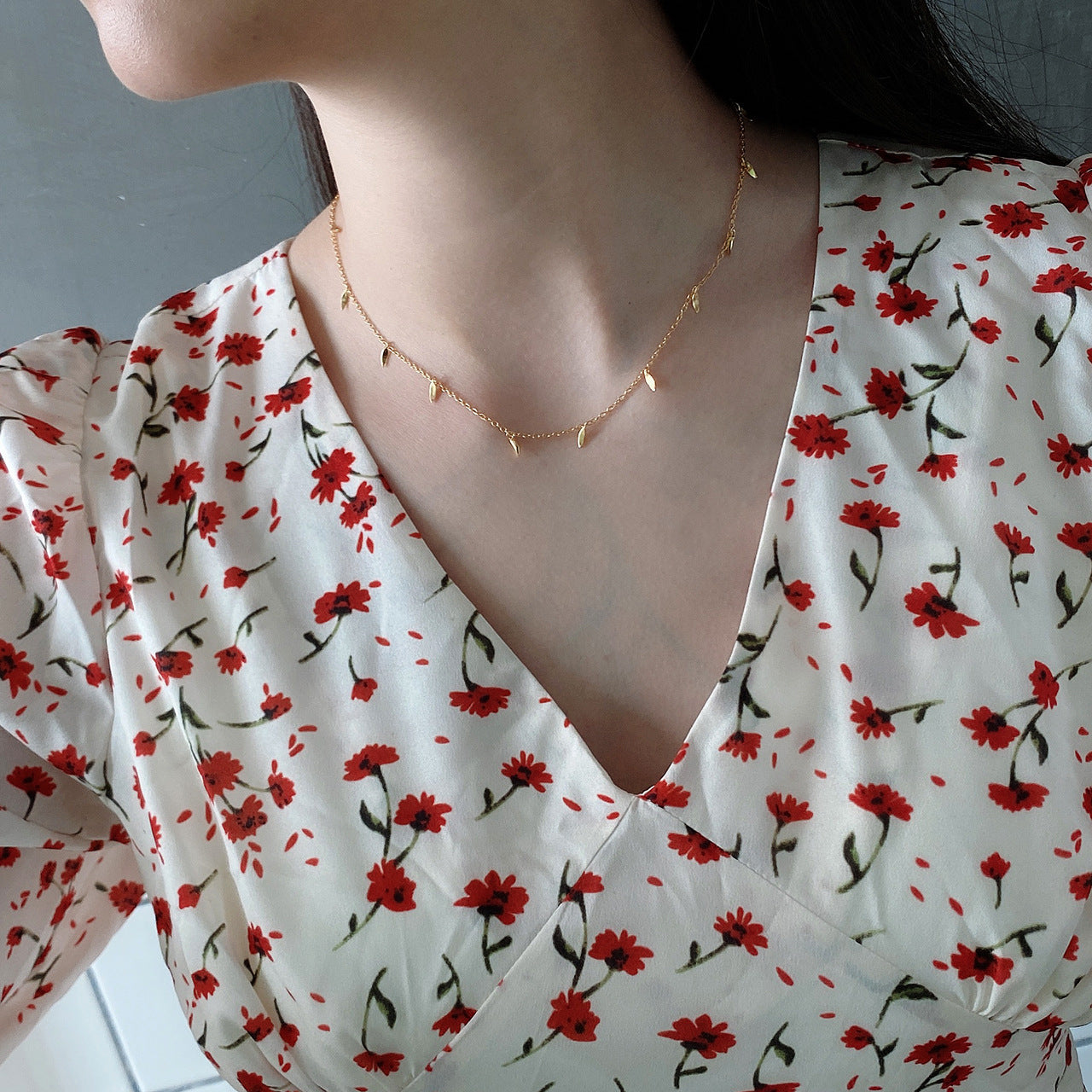 Collar minimalista dulce geométrico trenzado de plata de ley 925 con colgante de borla en cadena de bolas, chapado en oro de 18 quilates