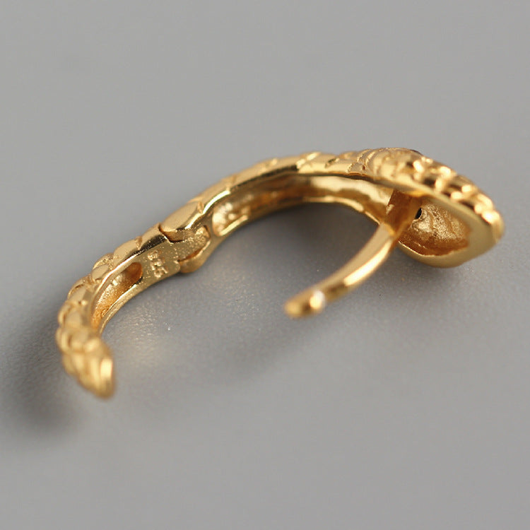 Orecchini a cerchio serpente in argento sterling 925 di lusso Streetwear