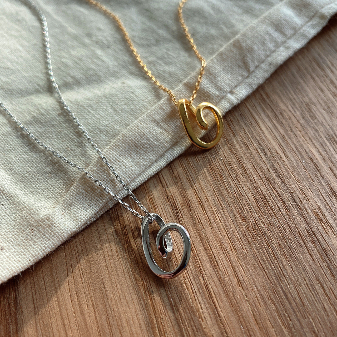 Minimalist Geometric Line 925 Sterling Silver Plated Necklace
