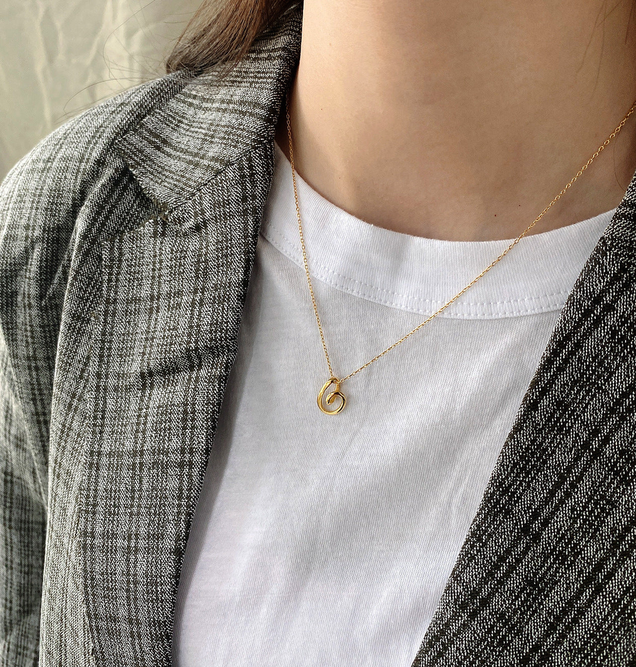 Minimalist Geometric Line 925 Sterling Silver Plated Necklace