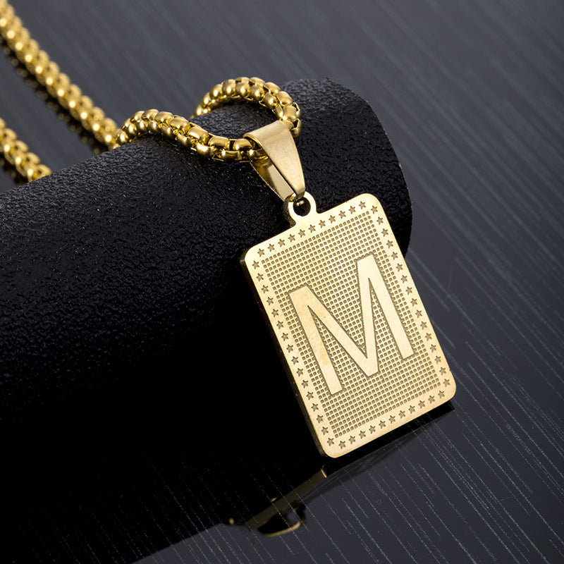 Collana con lettera in acciaio inossidabile, ciondolo geometrico, per uomo e donna, gioielli alla moda e casual