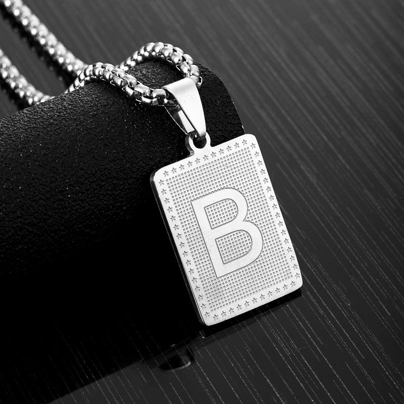Collana con lettera in acciaio inossidabile, ciondolo geometrico, per uomo e donna, gioielli alla moda e casual