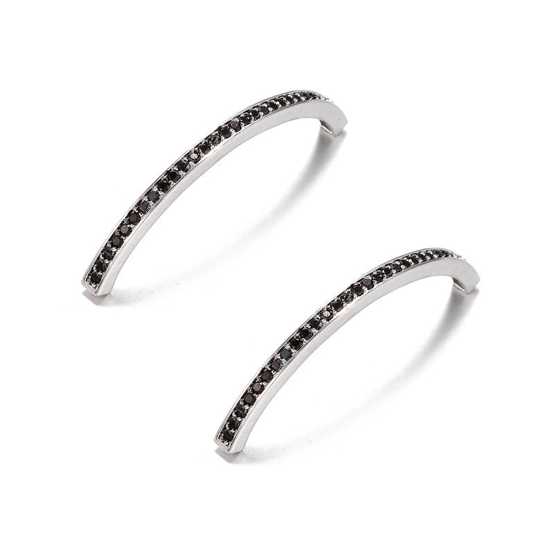 Minimalist Geometric Brass Plated Bracelet with Micro-set Cubic Zirconia