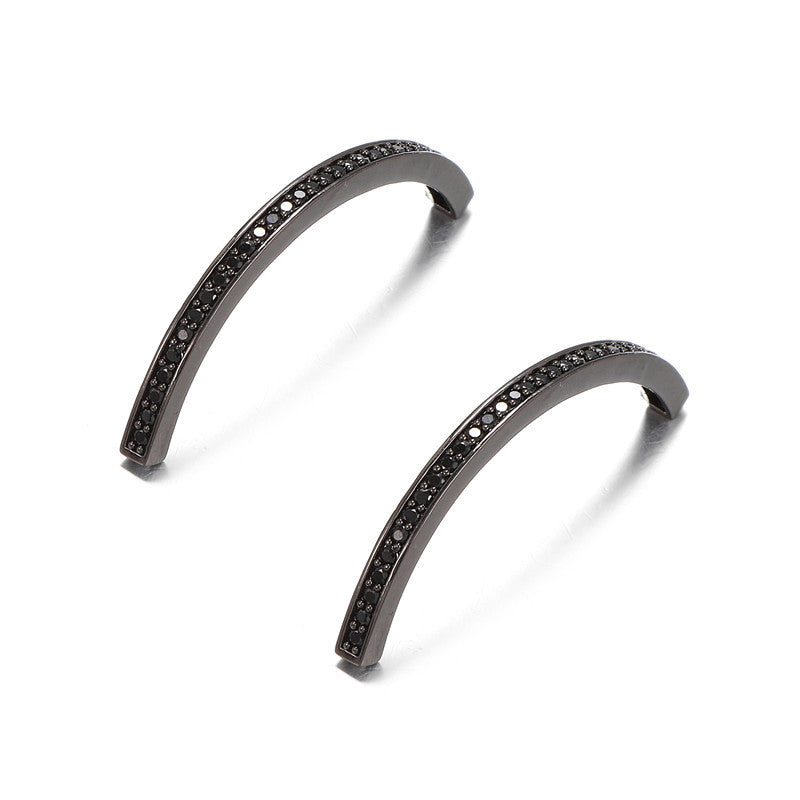 Minimalist Geometric Brass Plated Bracelet with Micro-set Cubic Zirconia