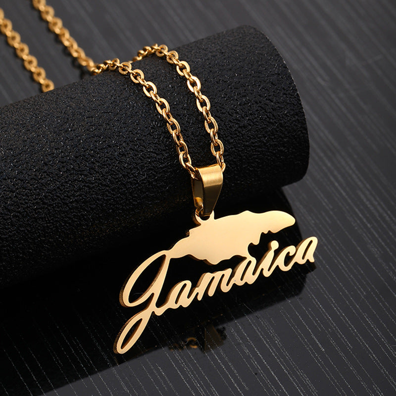 Collana con pendente geometrico in acciaio inossidabile e titanio con catena a maglie O