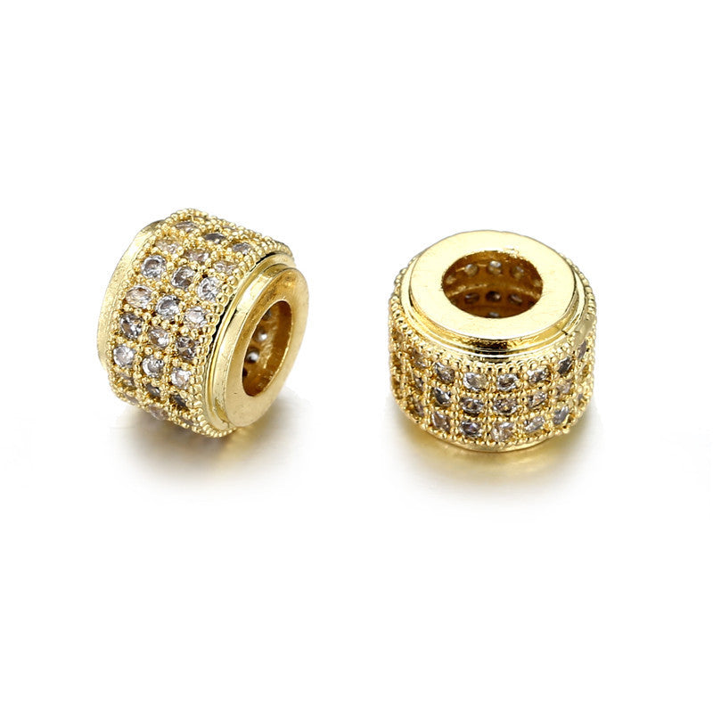 Minimalist Brass Plated Cubic Zirconia Inlay Charm Bar