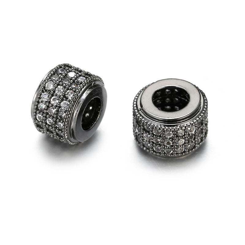 Minimalist Brass Plated Cubic Zirconia Inlay Charm Bar