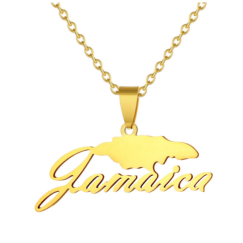 Collana con pendente geometrico in acciaio inossidabile e titanio con catena a maglie O
