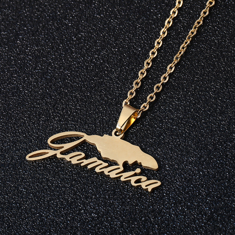 Collana con pendente geometrico in acciaio inossidabile e titanio con catena a maglie O