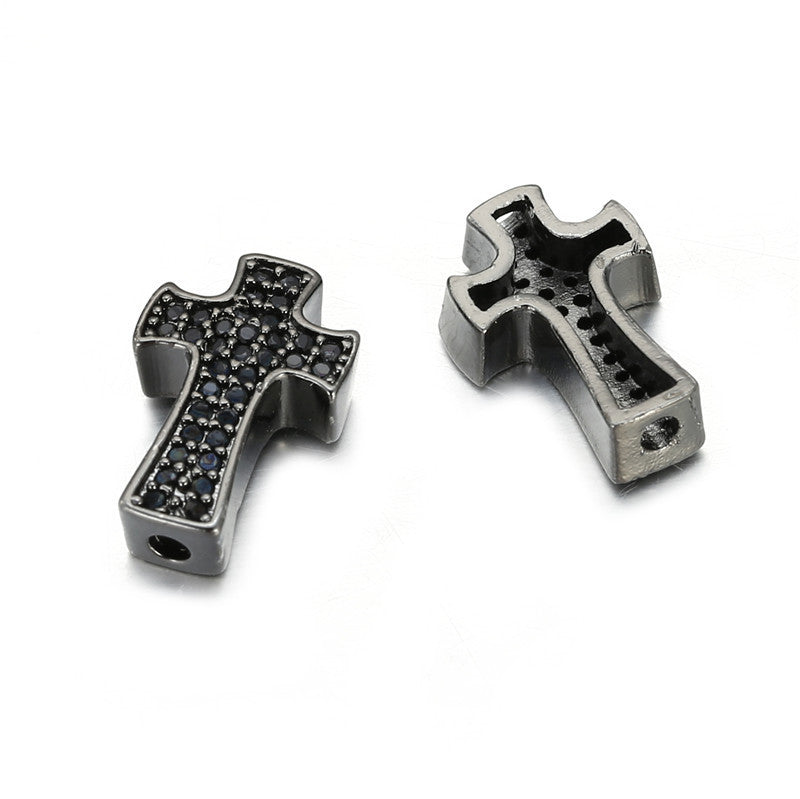 Minimalist Brass Plated Cubic Zirconia Inlay Charm Bar