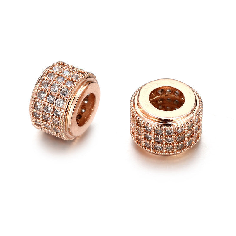 Minimalist Brass Plated Cubic Zirconia Inlay Charm Bar