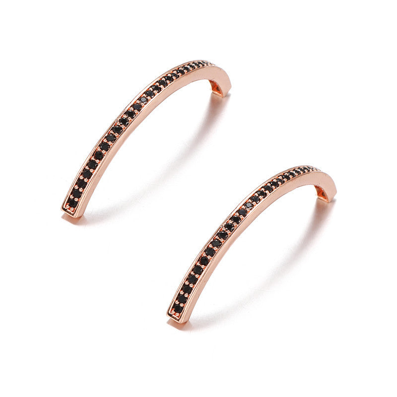 Minimalist Geometric Brass Plated Bracelet with Micro-set Cubic Zirconia