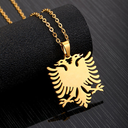 Minimalist Stainless Steel Titanium Steel Geometric Bird Pendant Necklace Unisex O-Chain
