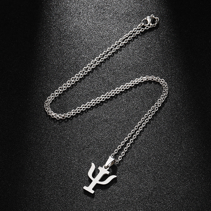 Collana con Pendente Geometrico in Acciaio Inossidabile e Titanio, Catena a O, Moda Business Casual, Collana girocollo da Donna