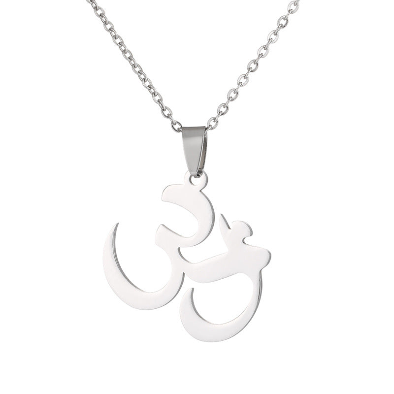 Collana con ciondolo geometrico in acciaio inossidabile titanio con catena a O placcata Accessorio per Yoga Sport Outdoor