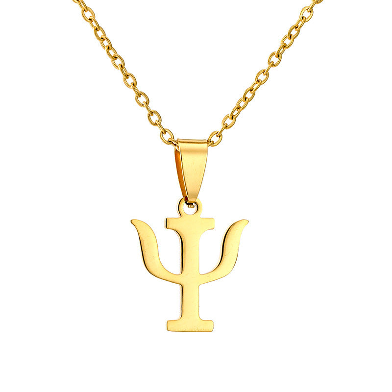 Collana con Pendente Geometrico in Acciaio Inossidabile e Titanio, Catena a O, Moda Business Casual, Collana girocollo da Donna