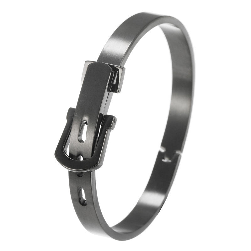 Punk Stainless Steel Plated Round Letter Bracelet