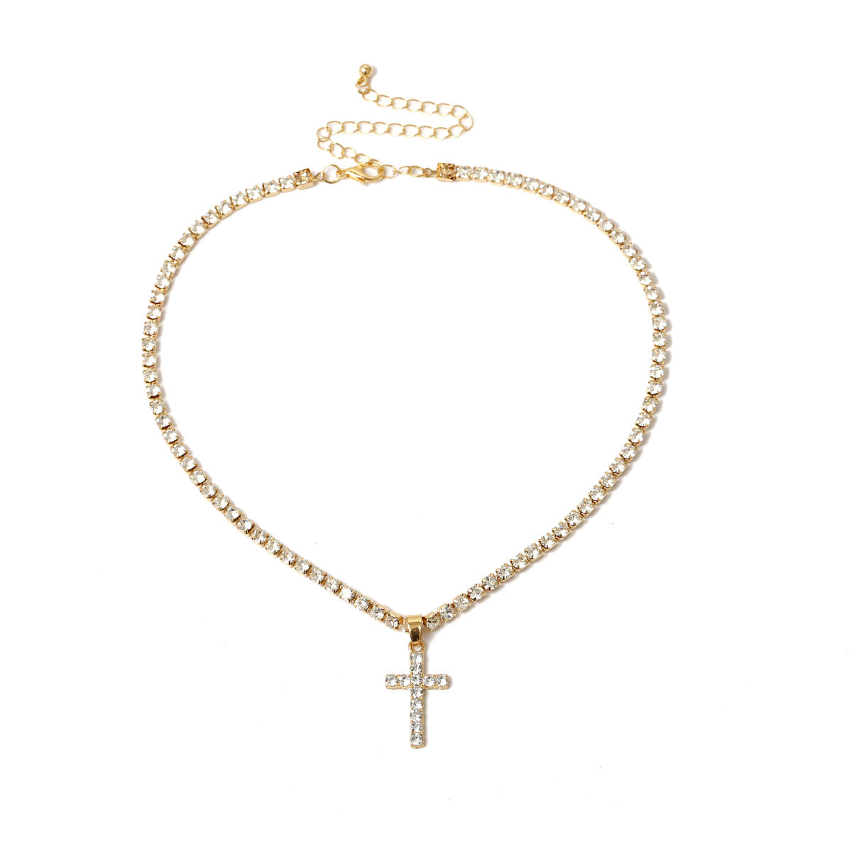 Collana Pendente Gotica Vintage "Edgy" Multistrato con Croce Geometrica da Donna, in Resina Plastica e Lega, con Catena a Sfera